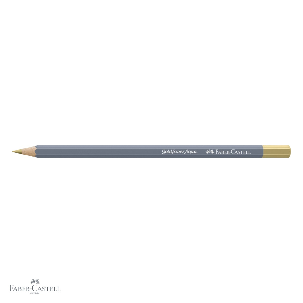 Creion colorat acuarela Faber-Castell Goldfaber 250 auriu, mina 3.3mm, solubil in apa [4]