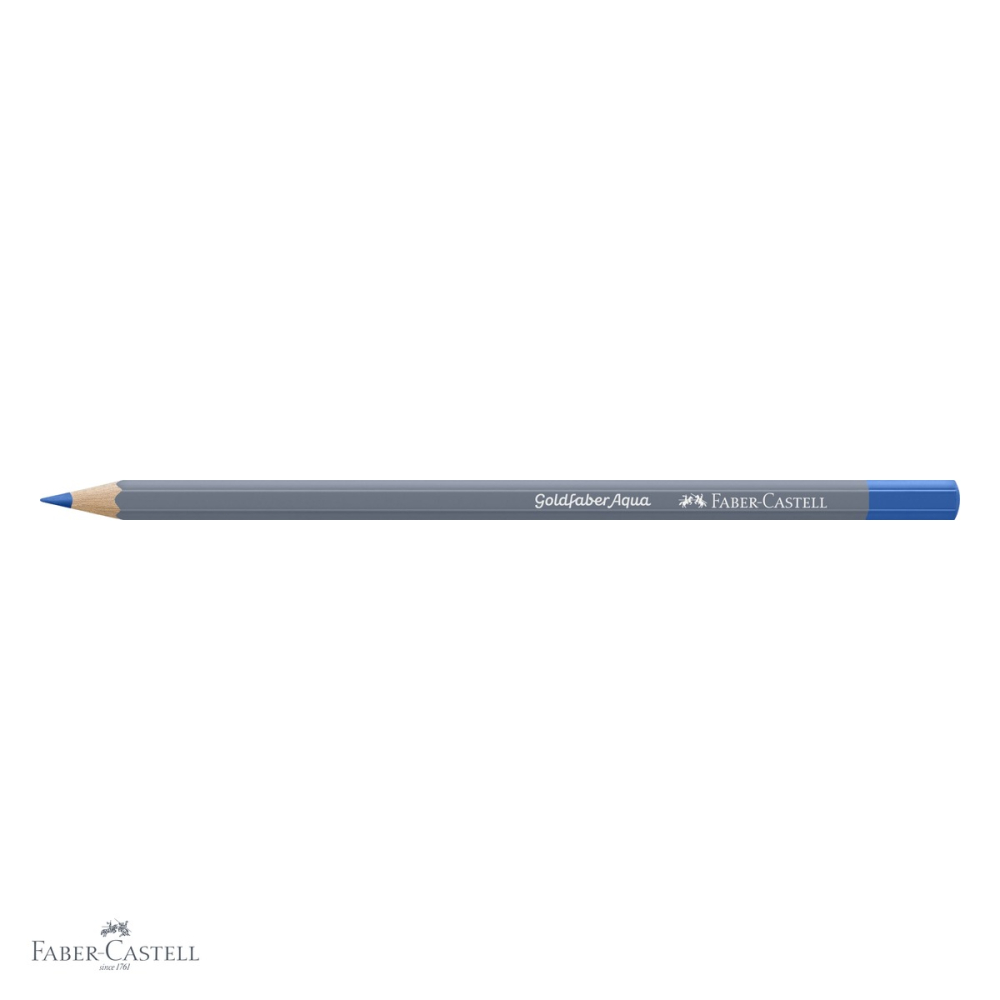 Creion colorat acuarela Faber-Castell Goldfaber, albastru cobalt 143, mina 3.3mm, solubil in apa [4]