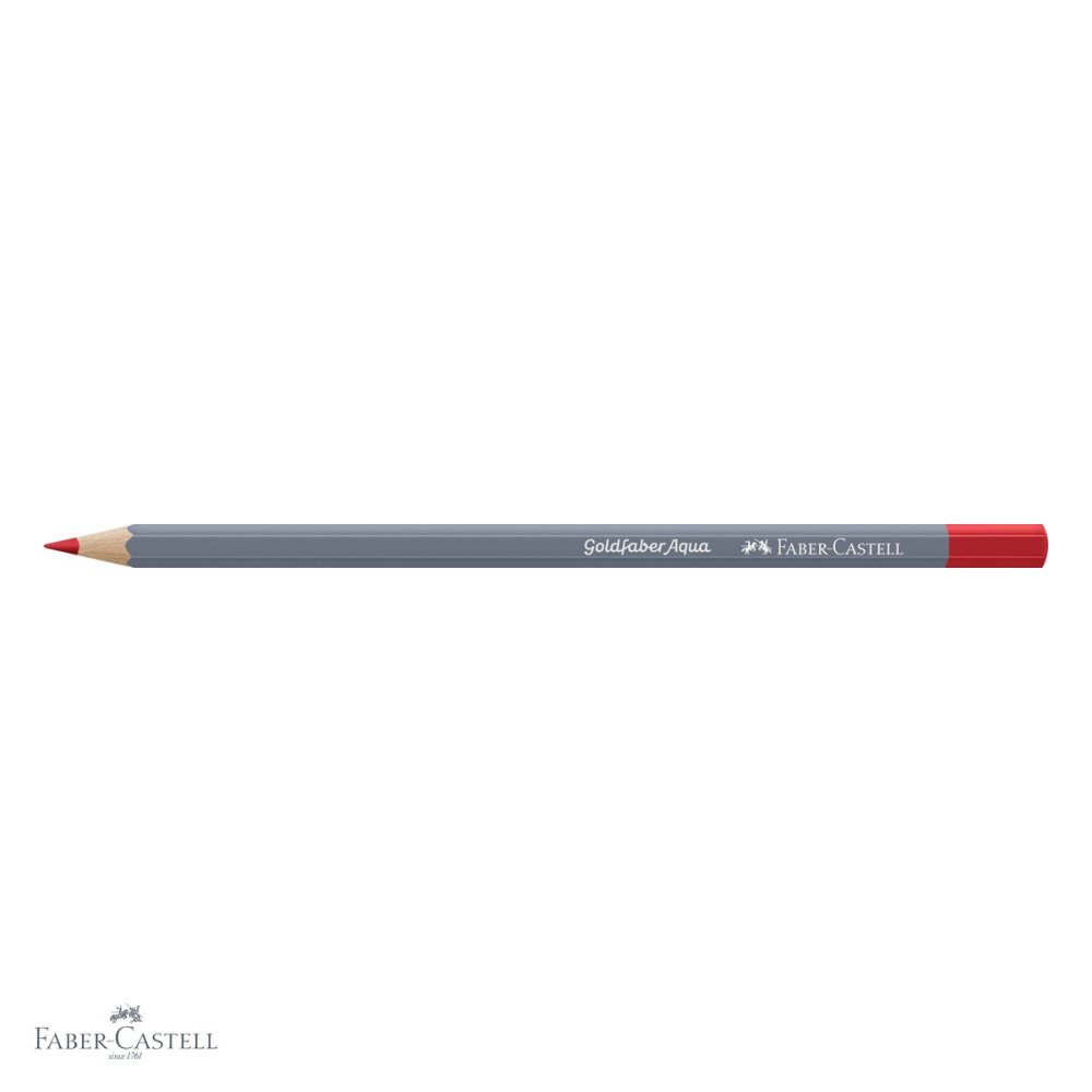 Creion colorat acuarela Faber-Castell Goldfaber aquarelle, rosu pal 121, mina 3.3mm [4]