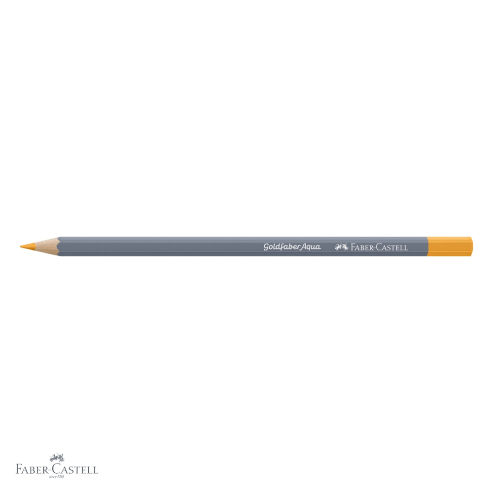 Creion colorat acuarela Faber-Castell Goldfaber galben crom inchis 109, mina 3.3mm, solubil in apa [4]