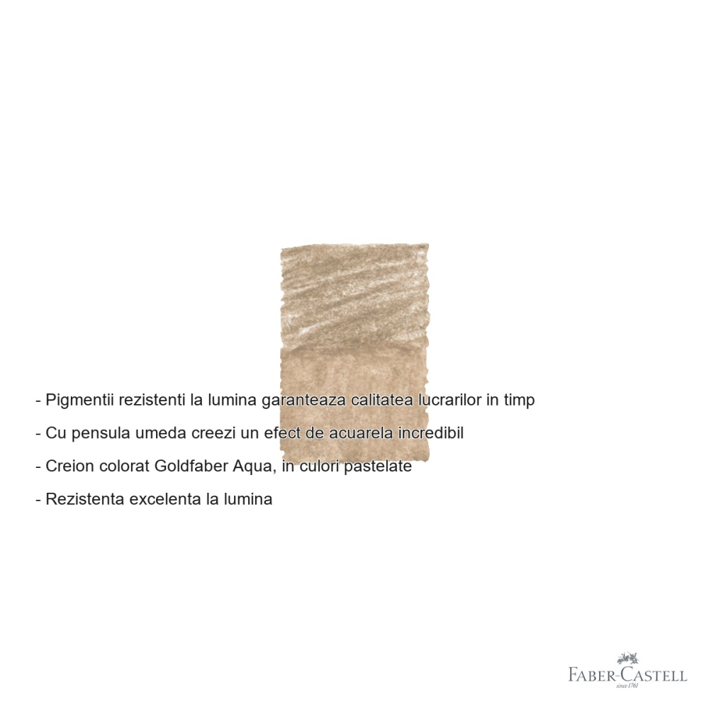 Creion colorat acuarela Faber-Castell Goldfaber maro umbra pastel 480, mina 3.3mm, pentru arta si grafica [2]