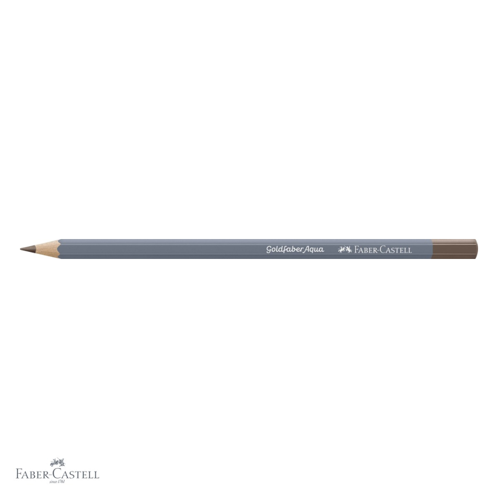 Creion colorat acuarela Faber-Castell Goldfaber maro Van Dyck 176, mina 3.3mm, solubil in apa [4]