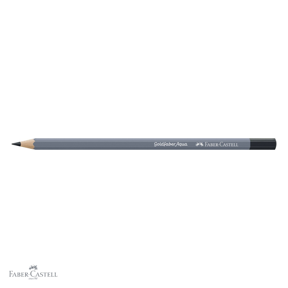 Creion colorat acuarela Faber-Castell Goldfaber negru, mina 3.3mm, solubil in apa [4]
