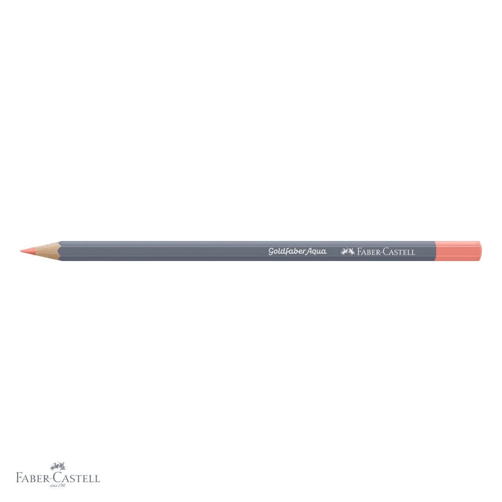 Creion colorat acuarela Faber-Castell Goldfaber rosu stacojiu pastel, mina 3.3mm, pentru tehnici mixte [4]