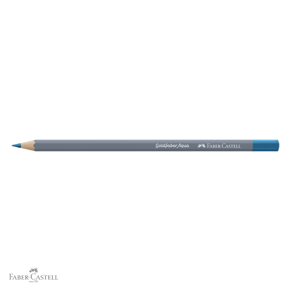 Creion colorat acuarela Faber-Castell Goldfaber turcoaz cobalt 153, mina 3.3mm, solubil in apa [4]