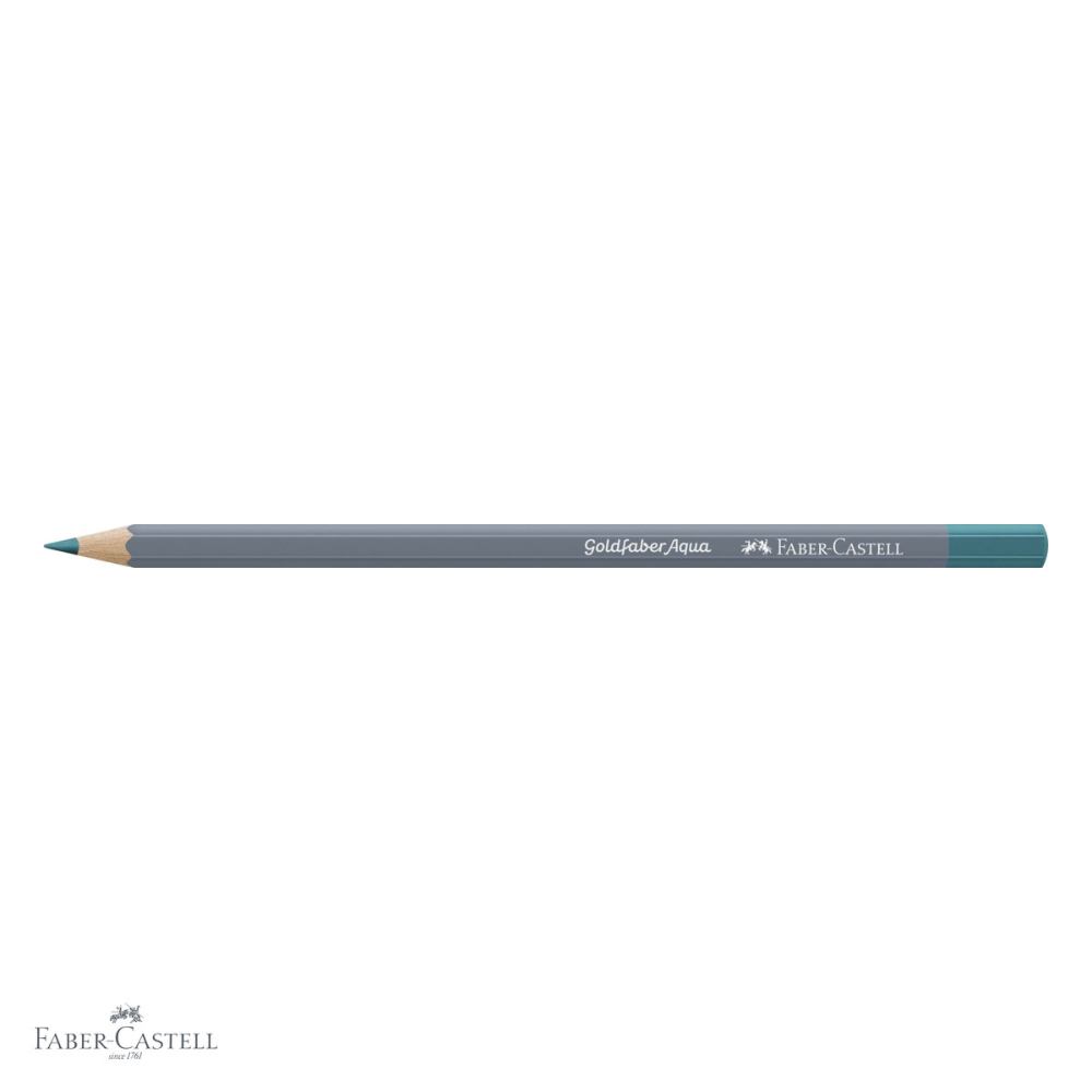 Creion colorat acuarela Faber-Castell Goldfaber turcoaz cobalt deschis 154, mina 3.3 mm, solubil in apa [4]