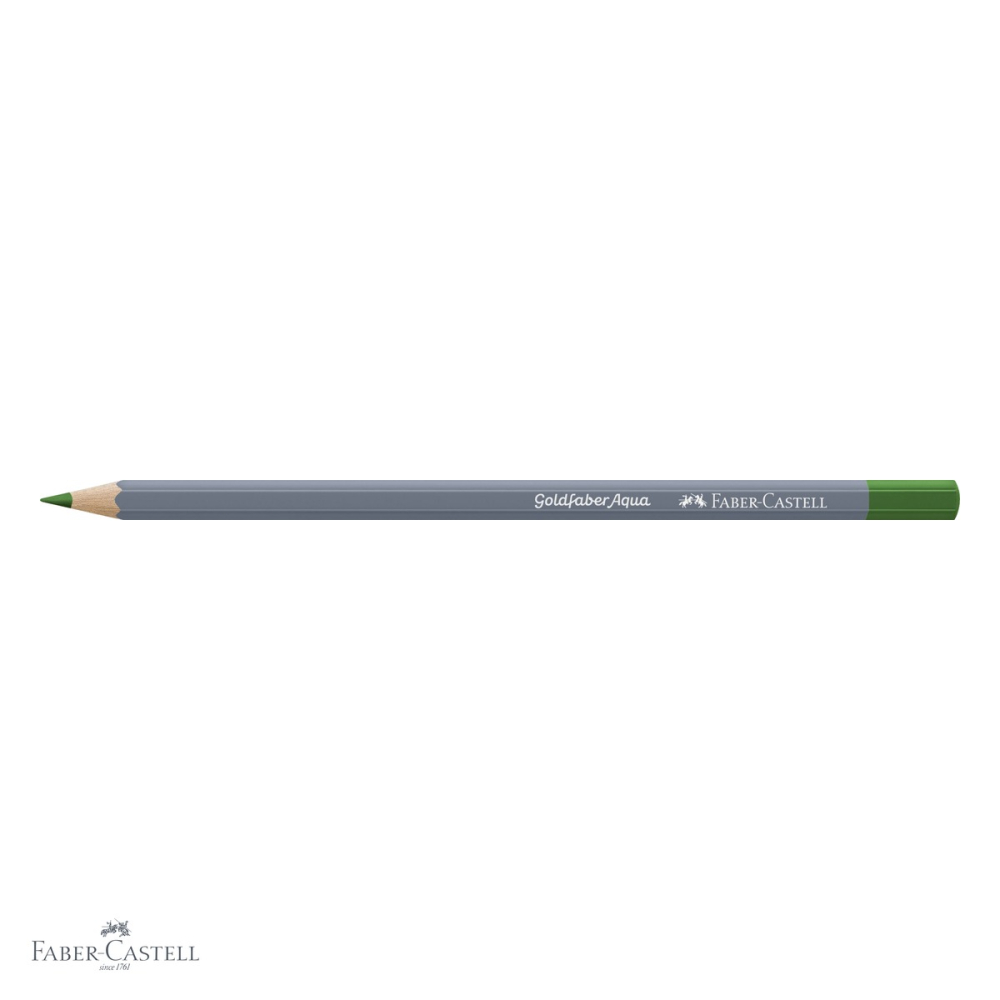 Creion colorat acuarela Faber-Castell Goldfaber, verde iarba 166, mina 3.3mm, solubil in apa [4]