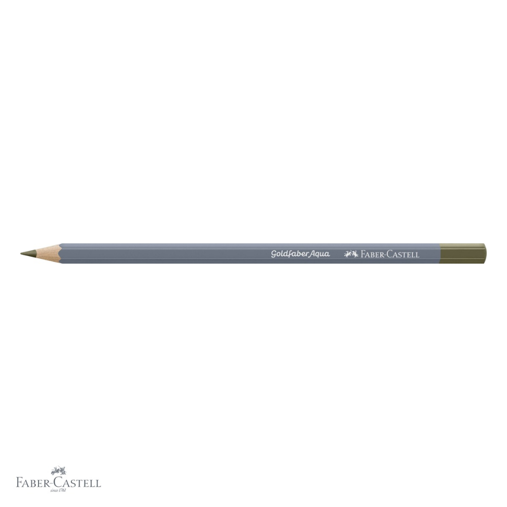 Creion colorat acuarela Faber-Castell Goldfaber verde oliv galbui 173, mina 3.3mm solubila in apa [4]