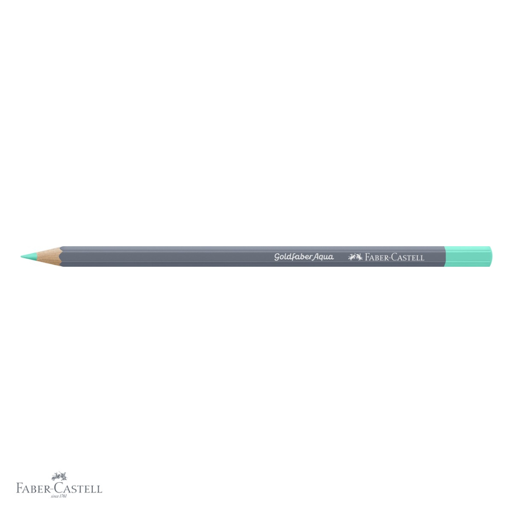 Creion colorat acuarela Faber-Castell Goldfaber verde phtalo pastel, mina 3.3mm, pentru tehnici mixte [4]