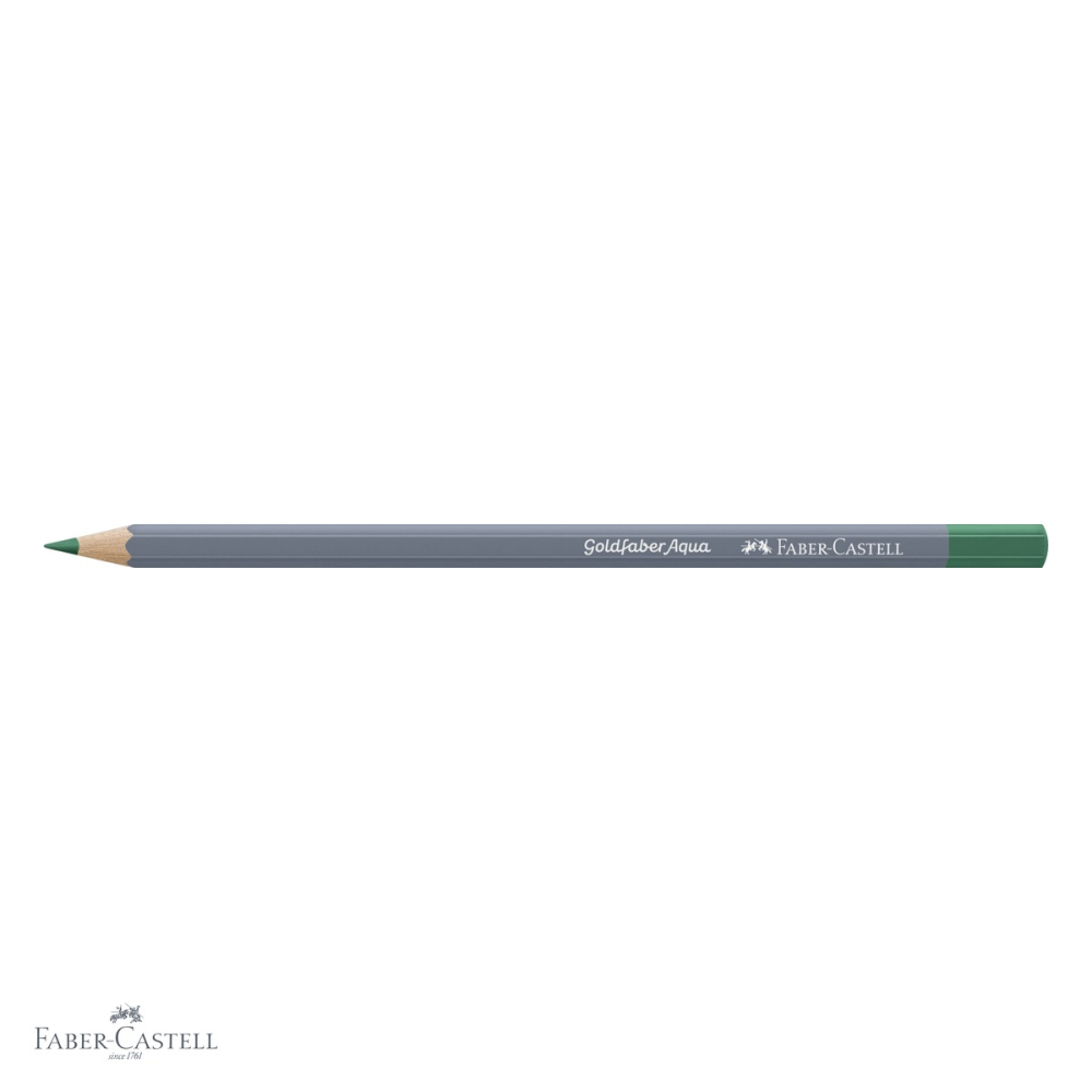Creion colorat aquarelle Faber-Castell Goldfaber verde phtalo deschis 162, mina 3.3mm, solubil in apa [4]