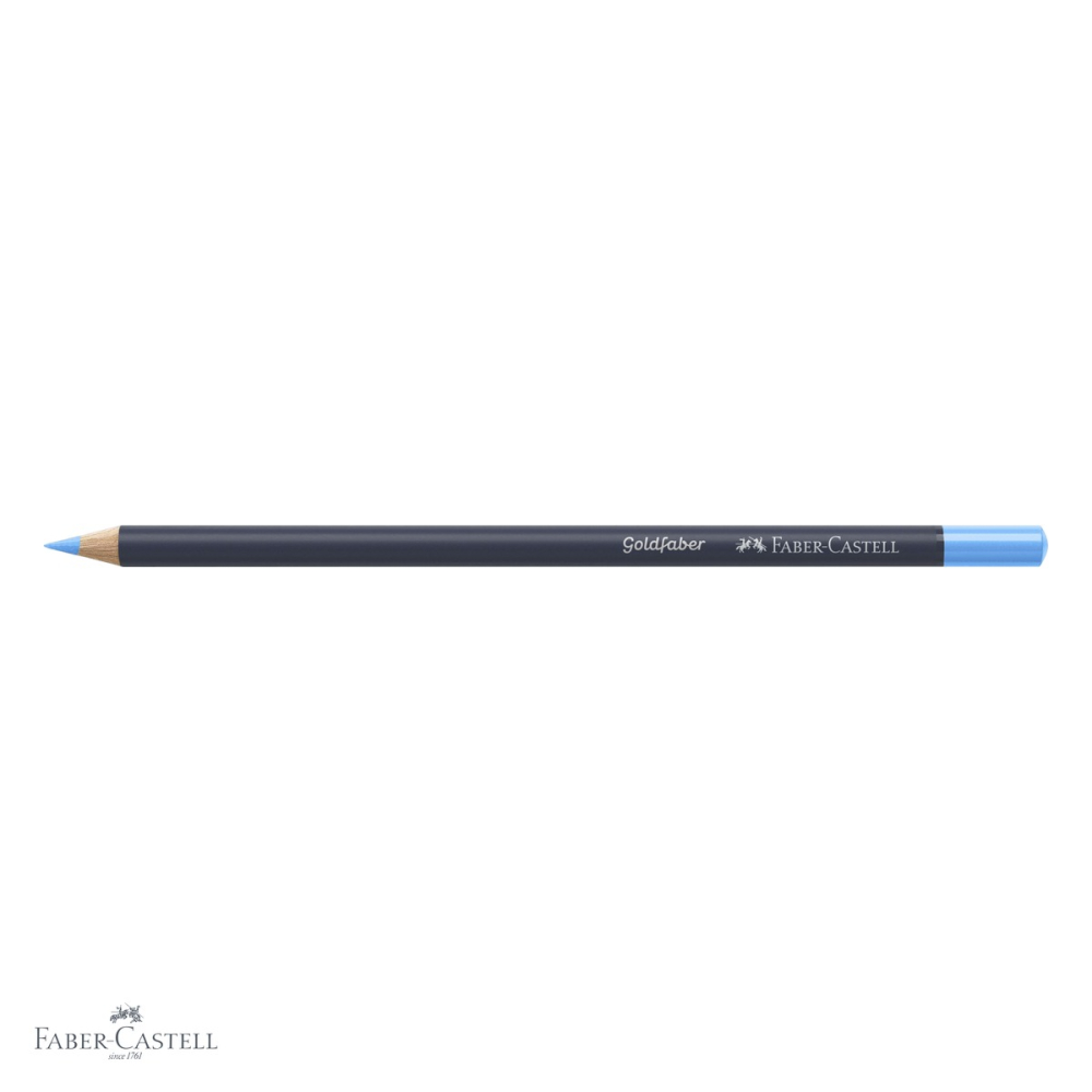 Creion colorat Faber-Castell Goldfaber, bleu deschis 147, mina moale 3.3 mm, pentru desen si arta [4]