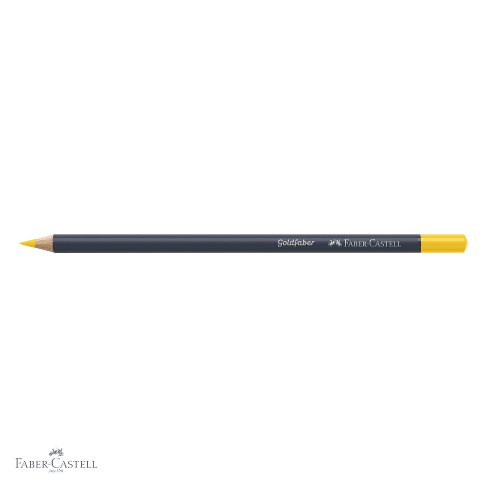 Creion colorat Faber-Castell Goldfaber, galben cadmium inchis 108, mina moale intens pigmentata, pentru desen si arta [4]
