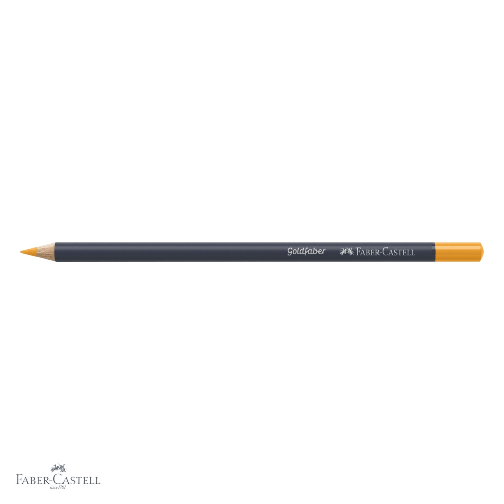 Creion colorat Faber-Castell Goldfaber, galben crom inchis 109, mina moale pigmentata, pentru desen si arta [4]