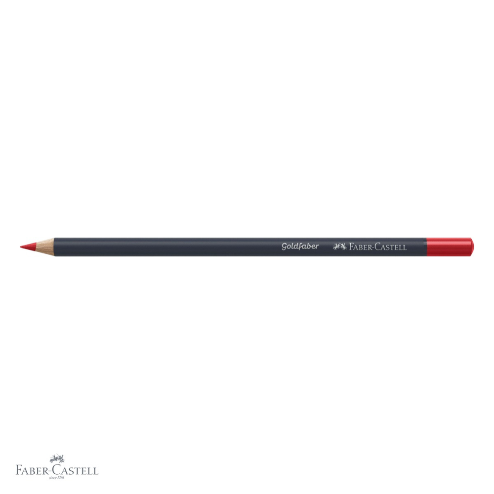 Creion colorat Faber-Castell Goldfaber, rosu pal 121, mina moale 3.3 mm, pentru desen si arta [4]