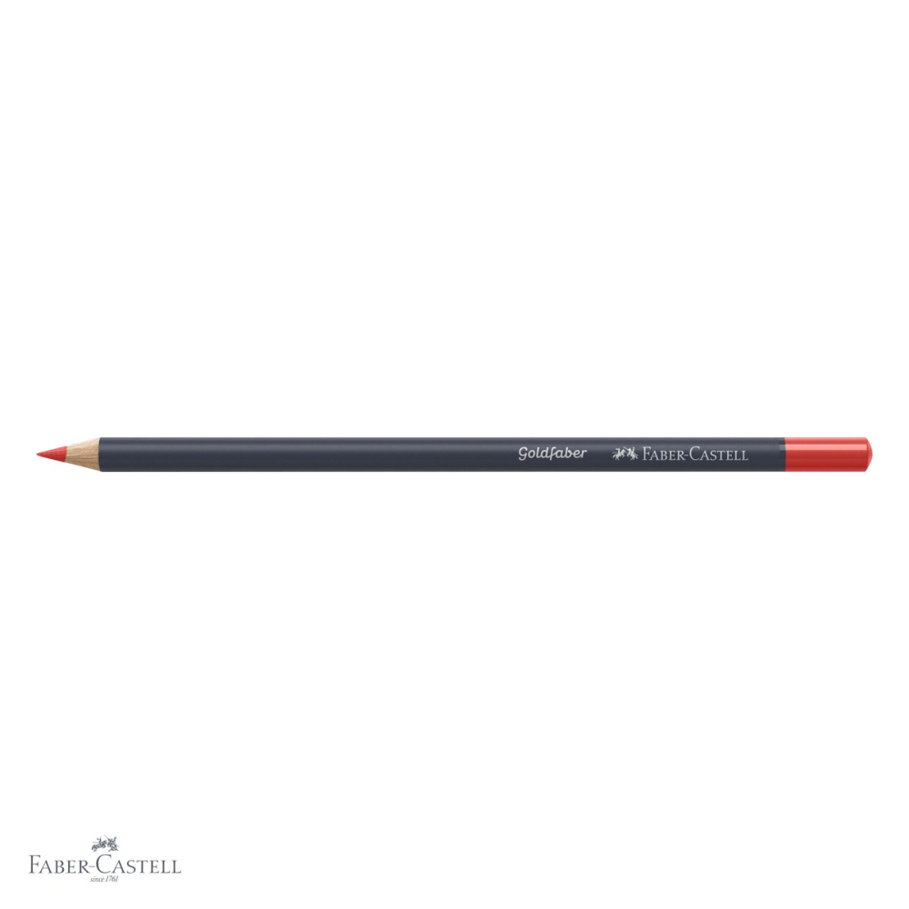 Creion colorat Faber-Castell Goldfaber, rosu scarlet 118, mina moale intens pigmentata, pentru arta si grafica [4]