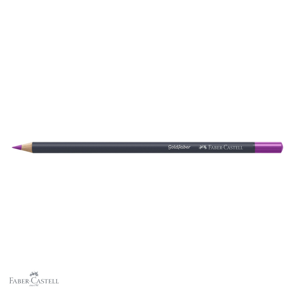 Creion colorat Faber-Castell Goldfaber, roz purpuriu mediu 125, mina pigmentata 3.3 mm, pentru desen si arta [4]