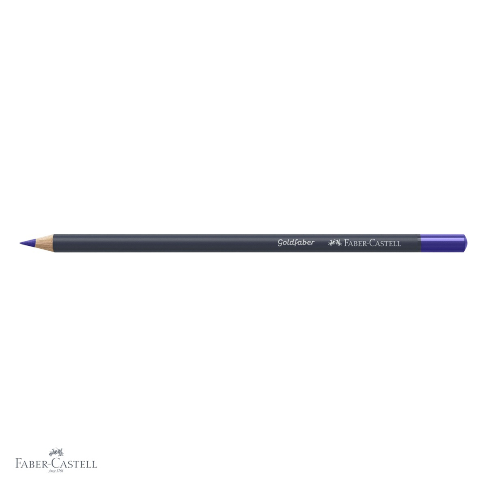 Creion colorat Faber-Castell Goldfaber, violet-albastru 137, mina 3.3 mm pigmentata intens, pentru desen si arta [4]
