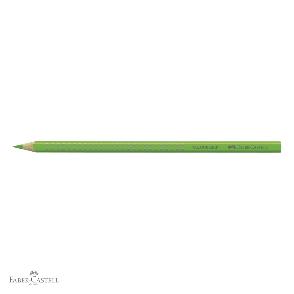 Creion colorat Faber-Castell Grip 2001 verde iarba, forma triunghiulara ergonomica, pentru copii [4]