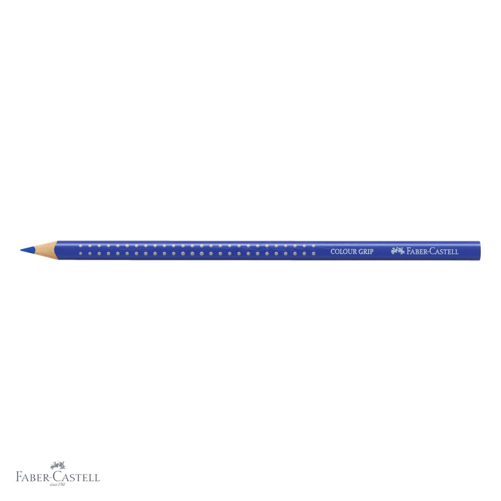 Creion colorat Faber-Castell Grip albastru ultramarin, forma triunghiulara ergonomica, pentru copii [4]