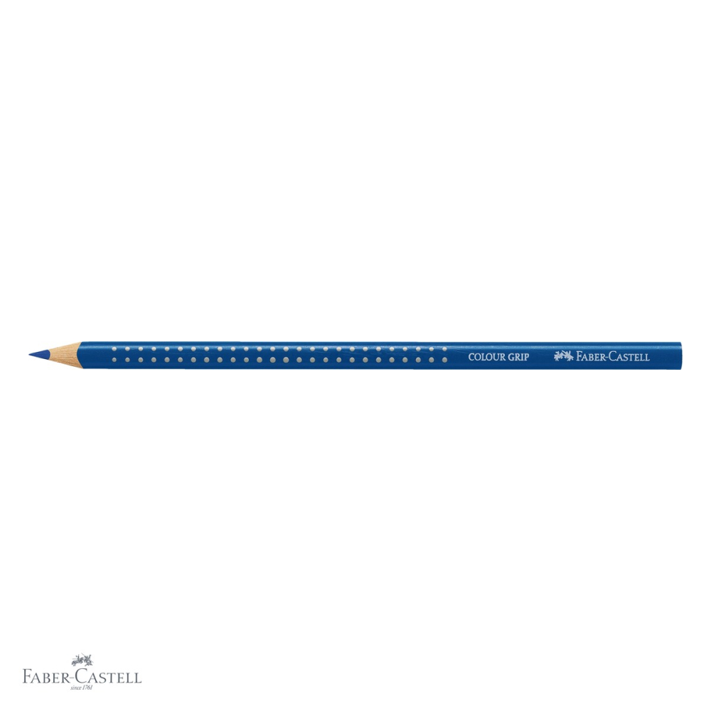 Creion colorat Faber-Castell Grip, culoare turcoaz albastrui, forma triunghiulara ergonomica, pentru copii [4]
