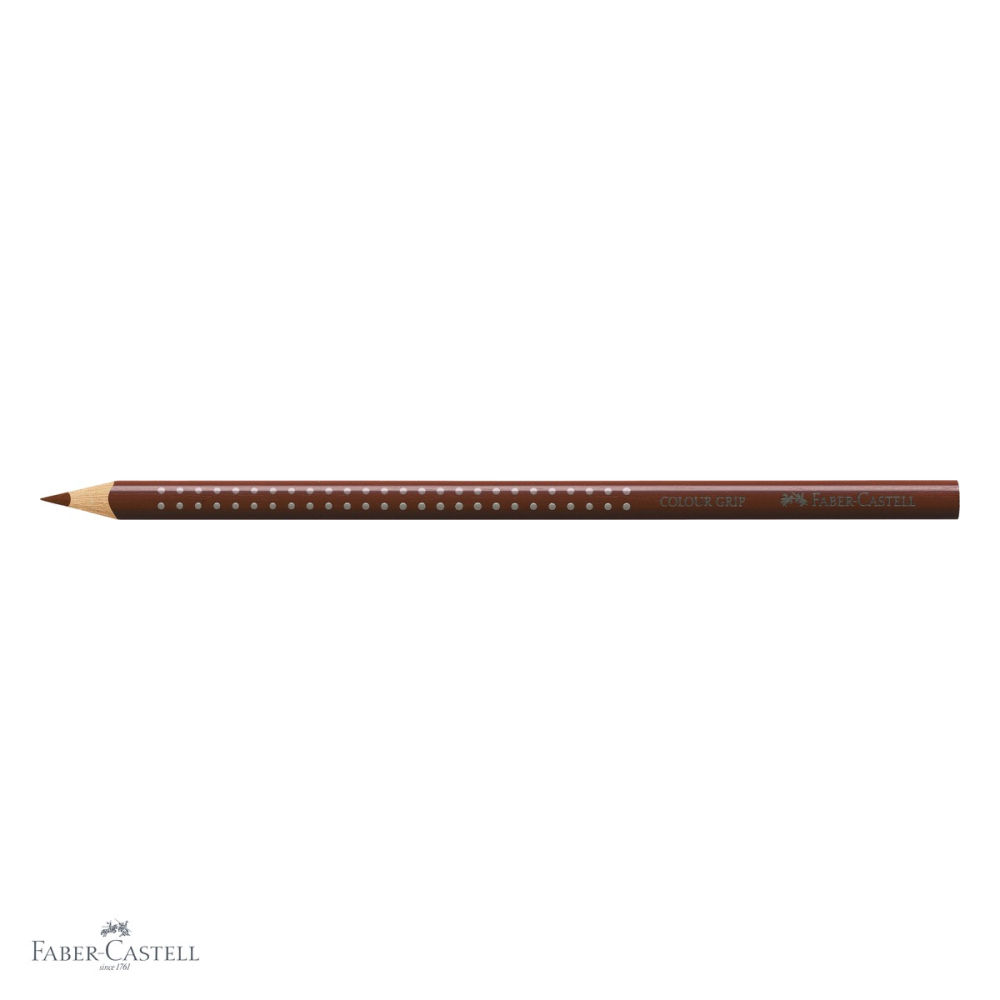 Creion colorat Faber-Castell Grip, forma triunghiulara ergonomica, culoare Siena, pentru copii [4]