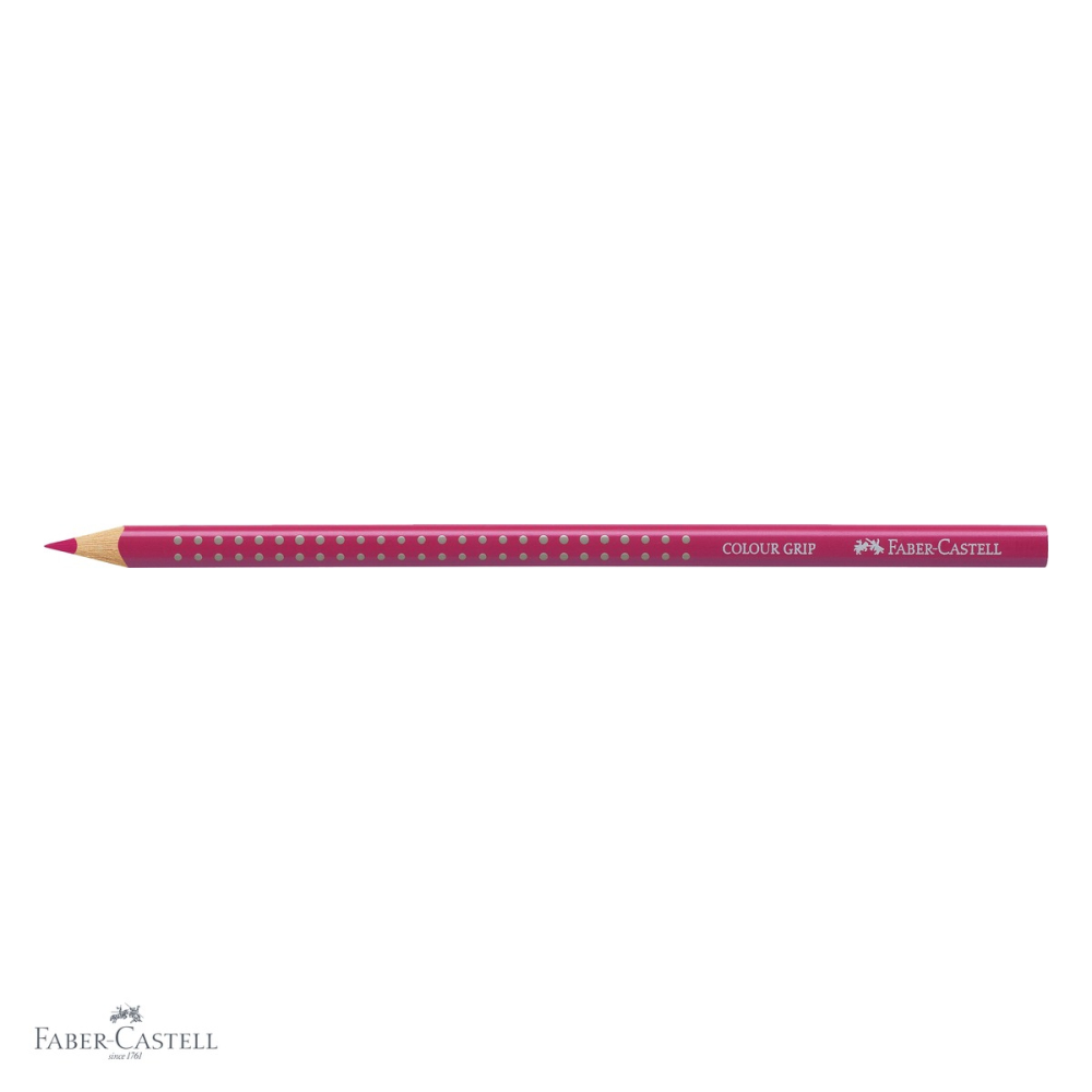 Creion colorat Faber-Castell Grip fuchsia, forma triunghiulara ergonomica, pentru copii [4]