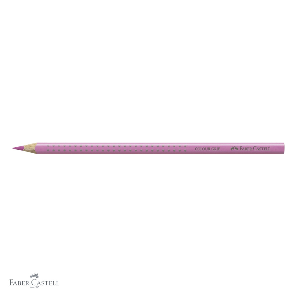 Creion colorat Faber-Castell Grip magenta deschis, forma triunghiulara ergonomica, pentru copii [4]