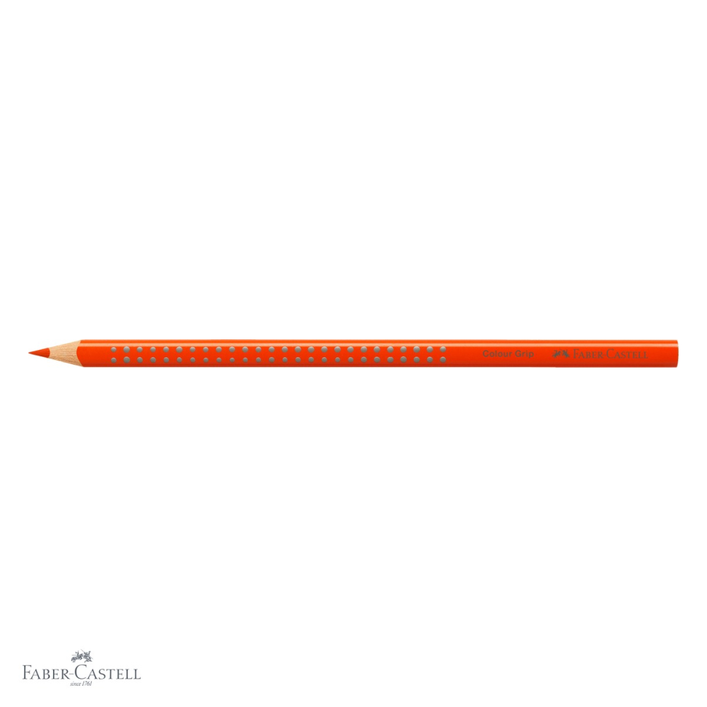 Creion colorat Faber-Castell Grip portocaliu, forma triunghiulara ergonomica, pentru copii [4]