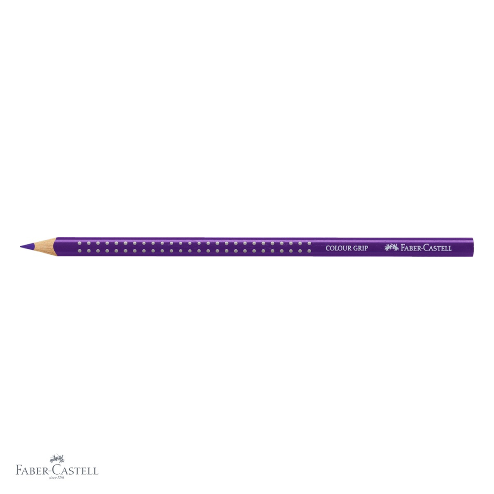 Creion colorat Faber-Castell Grip violet purpuriu, forma triunghiulara ergonomica, pentru copii [4]