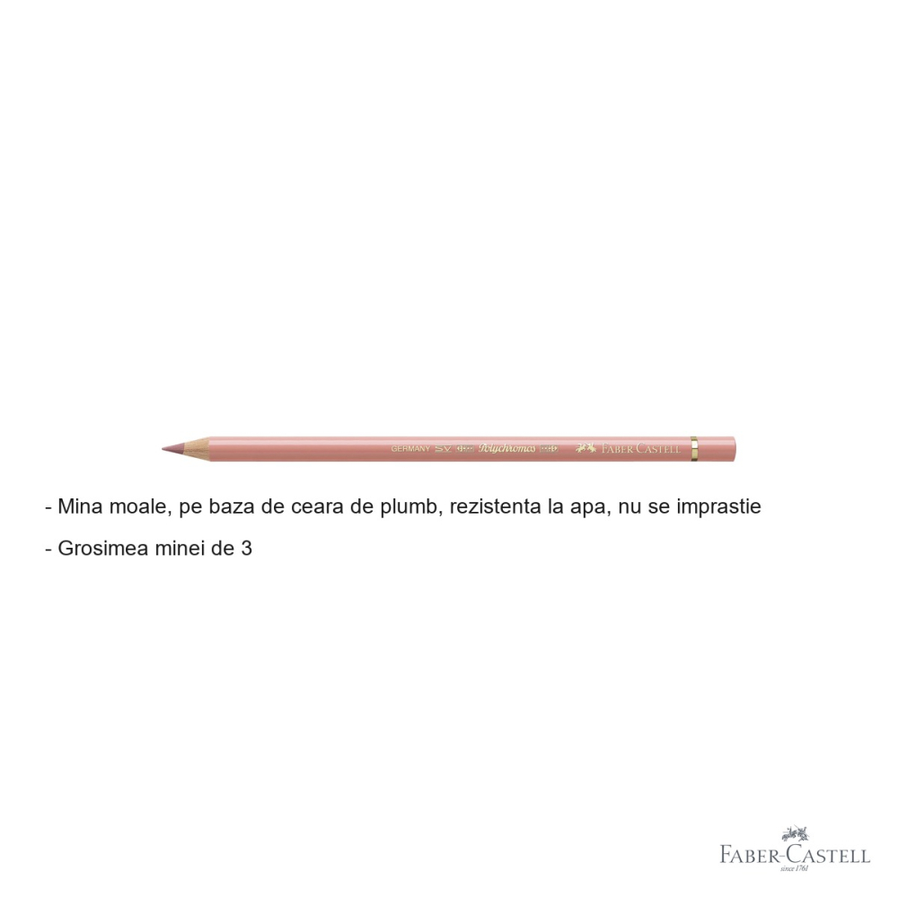 Creion colorat Faber-Castell Polychromos, culoare scortisoara, mina moale pe baza de ceara, rezistent la apa, pentru artisti [2]