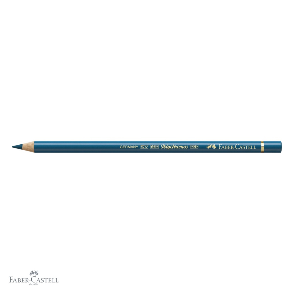 Creion colorat Faber-Castell Polychromos helio-turcoaz, mina moale pe baza de ceara, rezistent la apa, pentru arta si grafica [4]