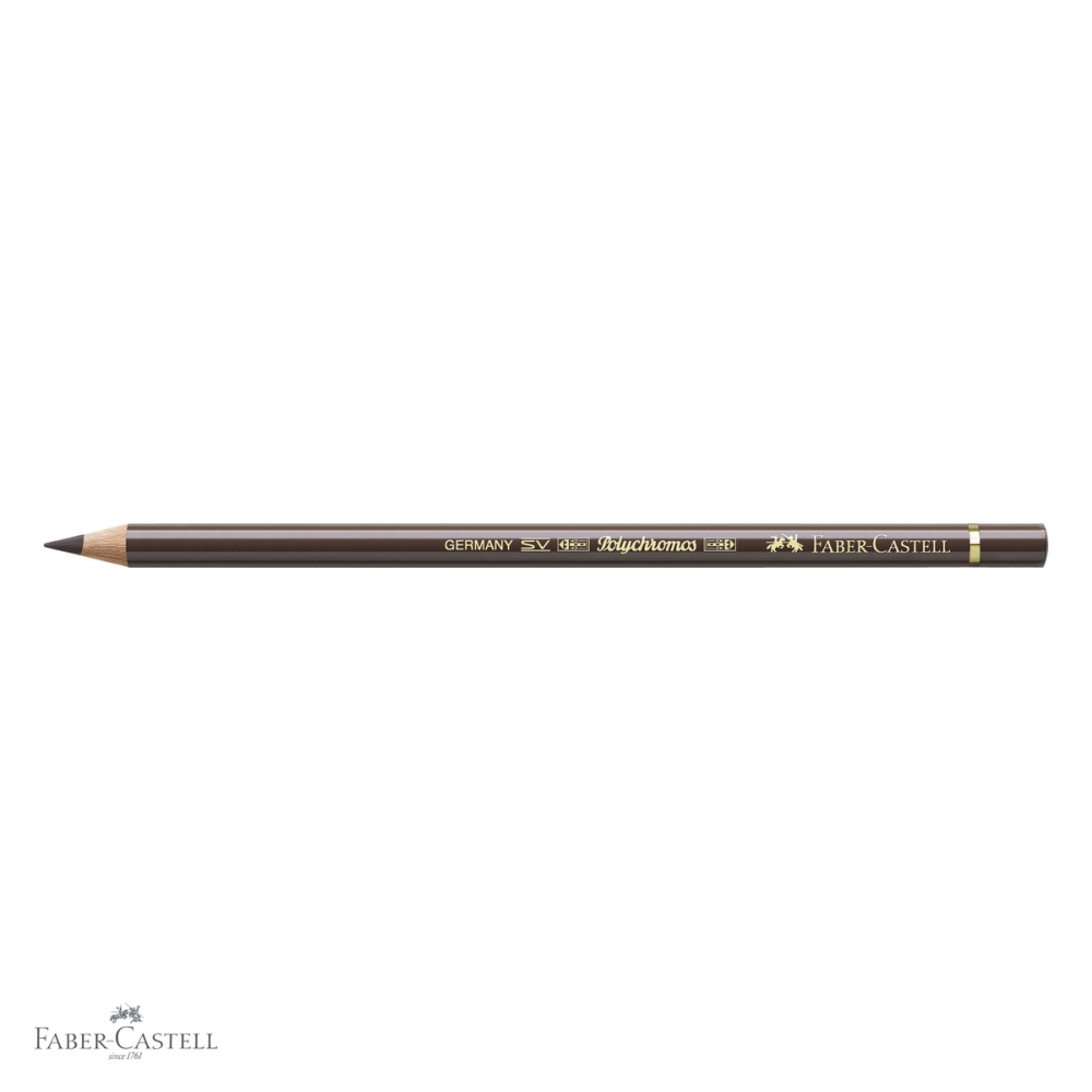 Creion colorat Faber-Castell Polychromos maro umbra, mina 3.8 mm, rezistent la apa, pentru artisti [4]