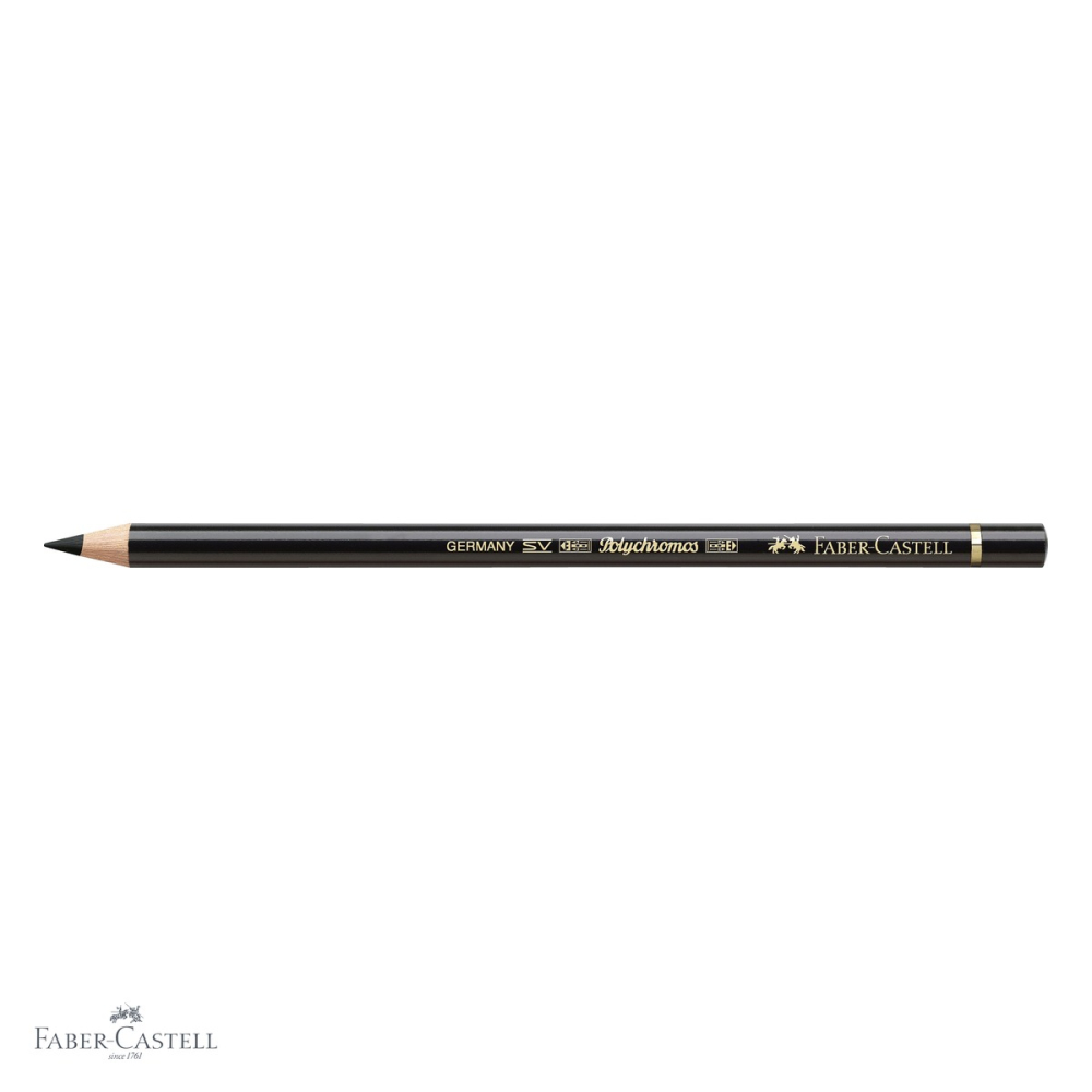 Creion colorat Faber-Castell Polychromos negru, mina 3.8 mm pe baza de ceara, rezistent la apa, pentru desen artistic [4]