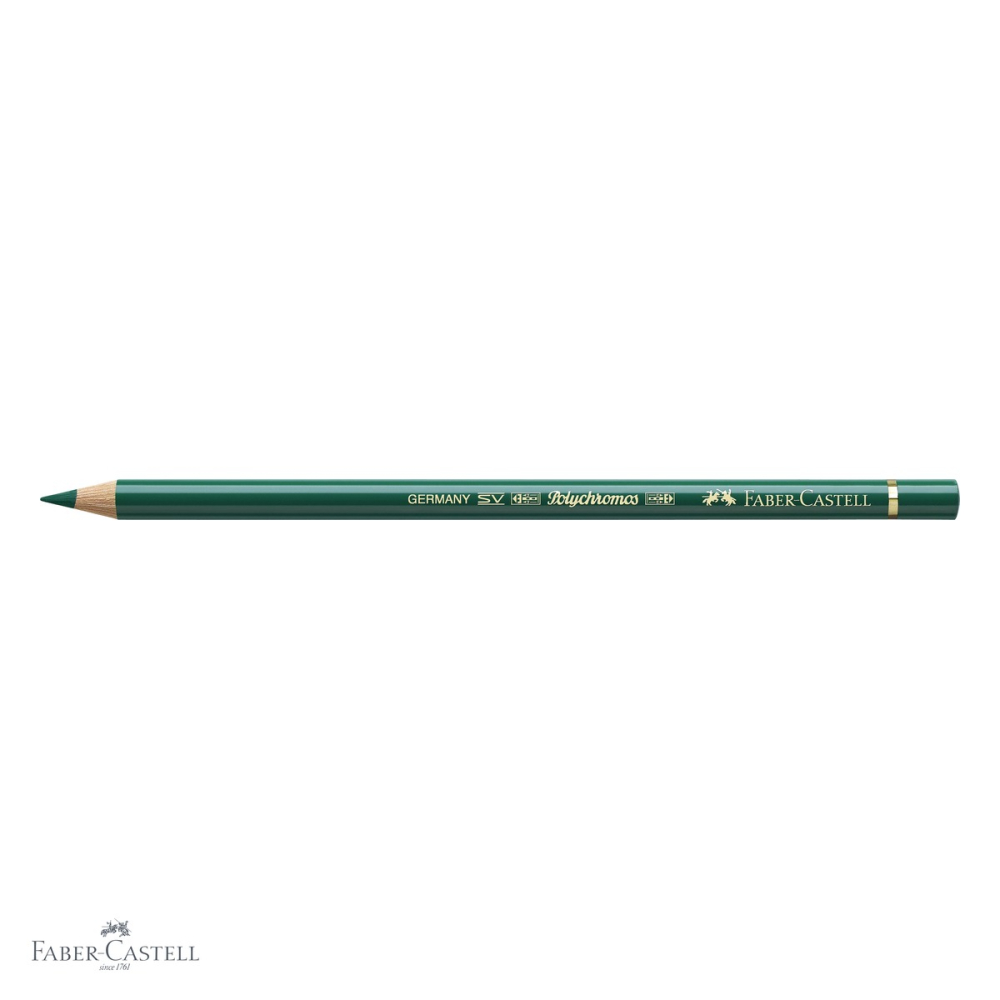 Creion colorat Faber-Castell Polychromos verde, mina moale pe baza de ceara, rezistent la apa, pentru artisti [4]