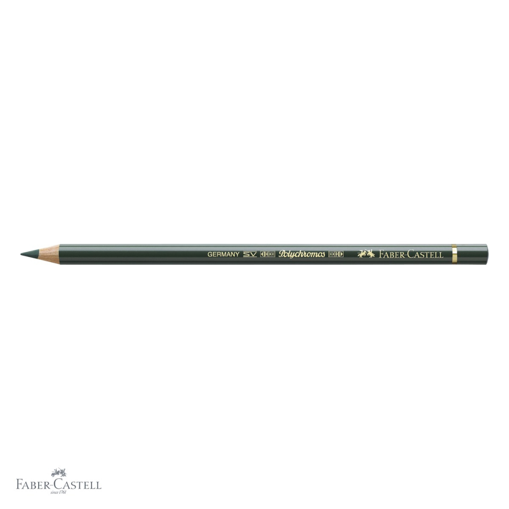 Creion colorat Faber-Castell Polychromos verde oxid de crom inchis, mina 3.8 mm, rezistent la apa, pentru artisti [4]