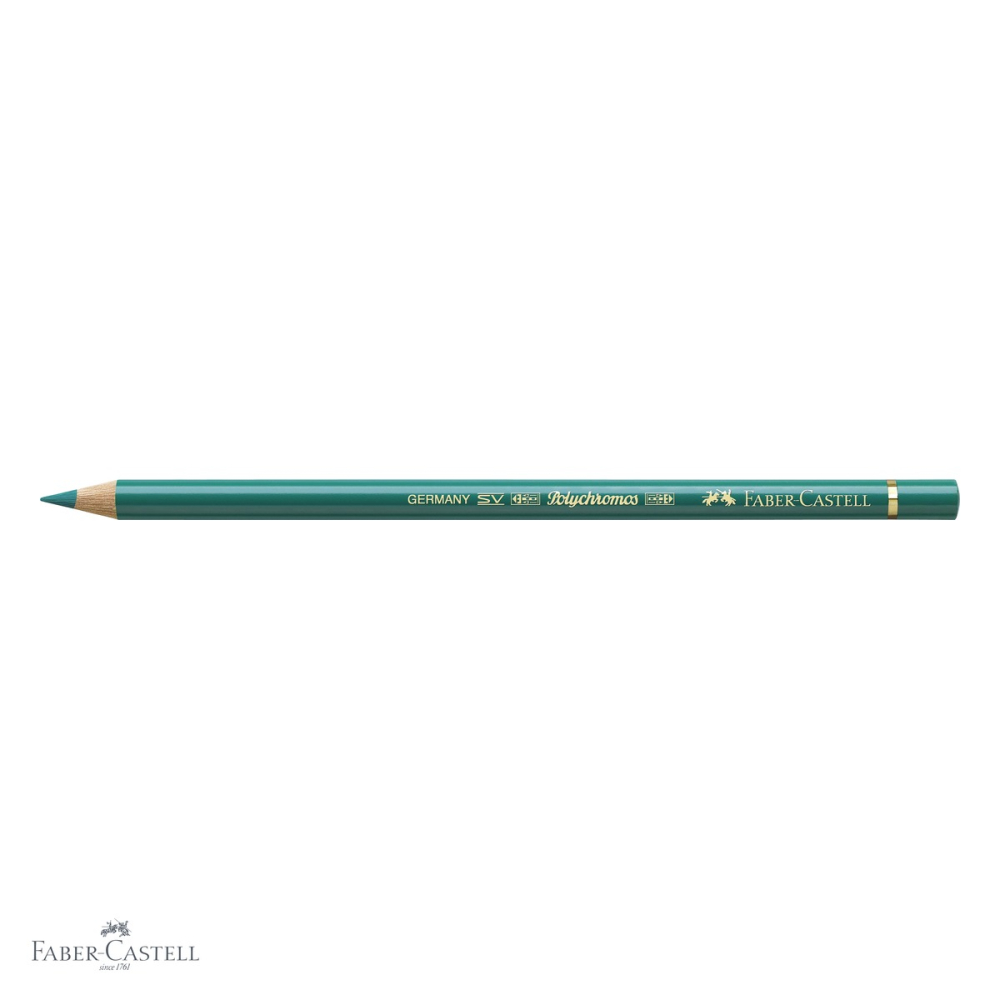 Creion colorat Faber-Castell Polychromos, verde oxid de crom, mina moale pe baza de ceara, pentru artisti [4]