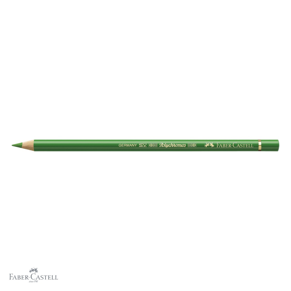 Creion colorat Faber-Castell Polychromos verde permanent, mina groasa pe baza de ceara, pentru artisti [4]