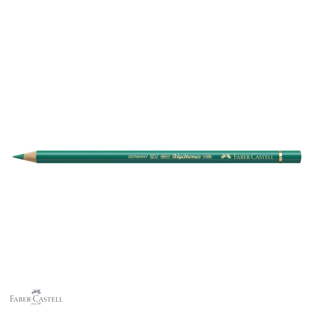 Creion colorat Faber-Castell Polychromos verde phthalo, mina moale pe baza de ceara, pentru arta si grafica profesionala [4]