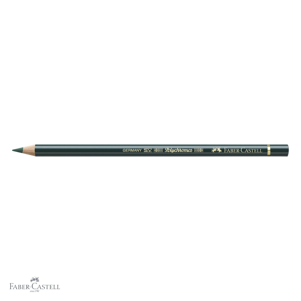 Creion colorat Faber-Castell Polychromos Verde Pin, mina 3.8 mm pe baza de ceara, pentru desen si ilustratie [4]