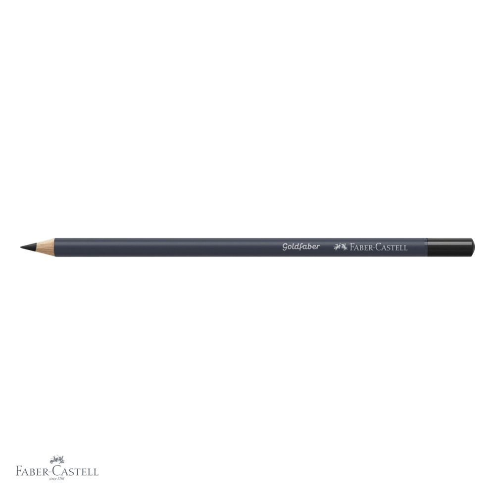 Creion colorat negru Faber-Castell Goldfaber, mina 3.3 mm pigmentata intens, pentru desen si arta [4]