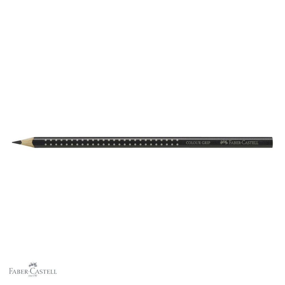 Creion colorat negru Faber-Castell Grip, forma triunghiulara ergonomica, pentru copii [4]