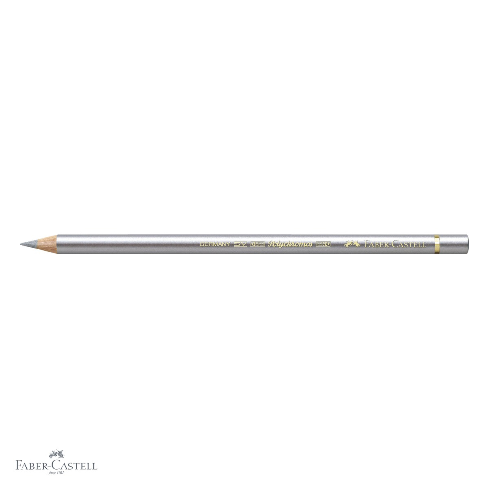 Creion colorat Polychromos Faber-Castell argintiu, mina groasa pe baza de ceara, pentru artisti [4]