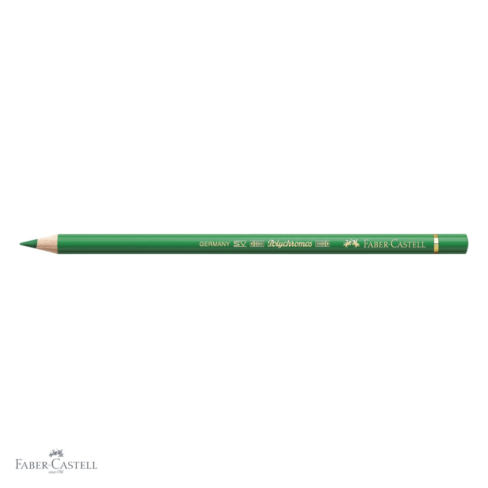 Creion colorat Polychromos Faber-Castell, verde smarald, mina moale pe baza de ceara, pentru artisti [4]
