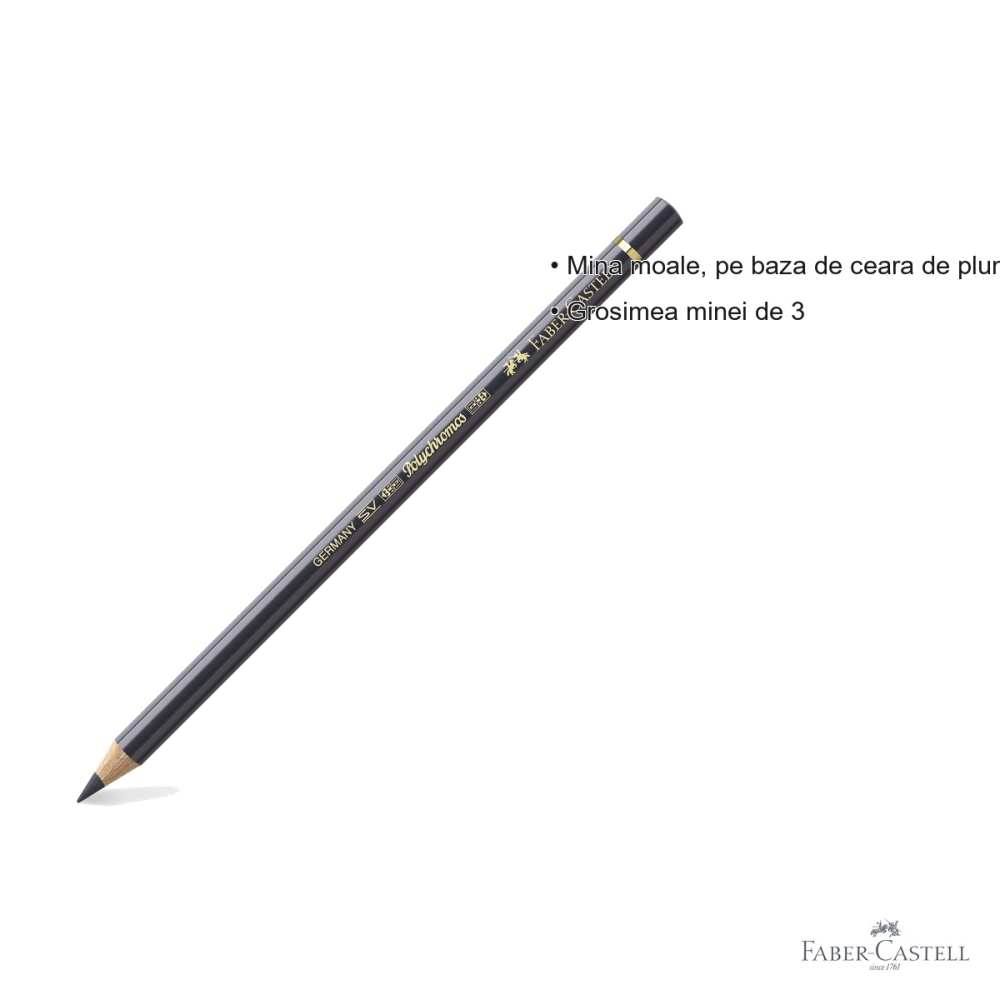 Creion colorat profesional Faber-Castell Polychromos, gri rece VI, mina pe baza de ceara, pentru arta si grafica [3]