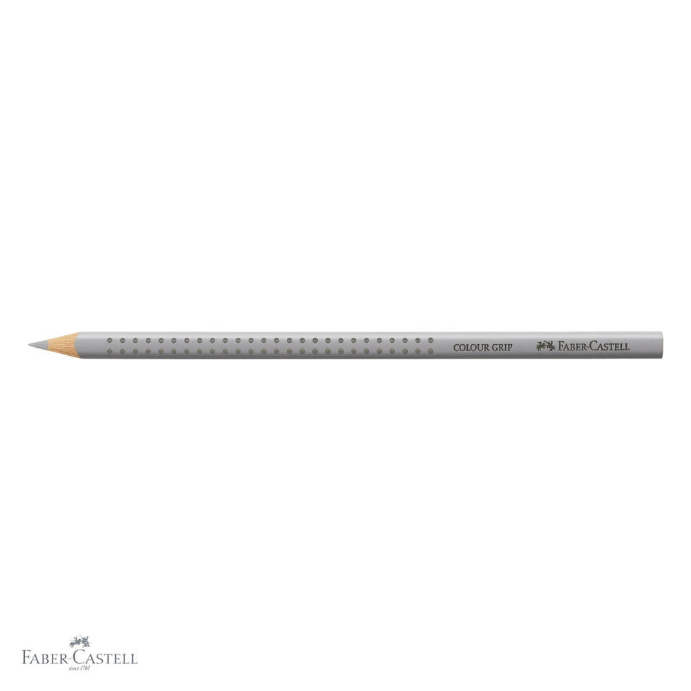 Creion colorat triunghiular Faber-Castell Grip, culoare gri rece, ergonomic, pentru copii [4]