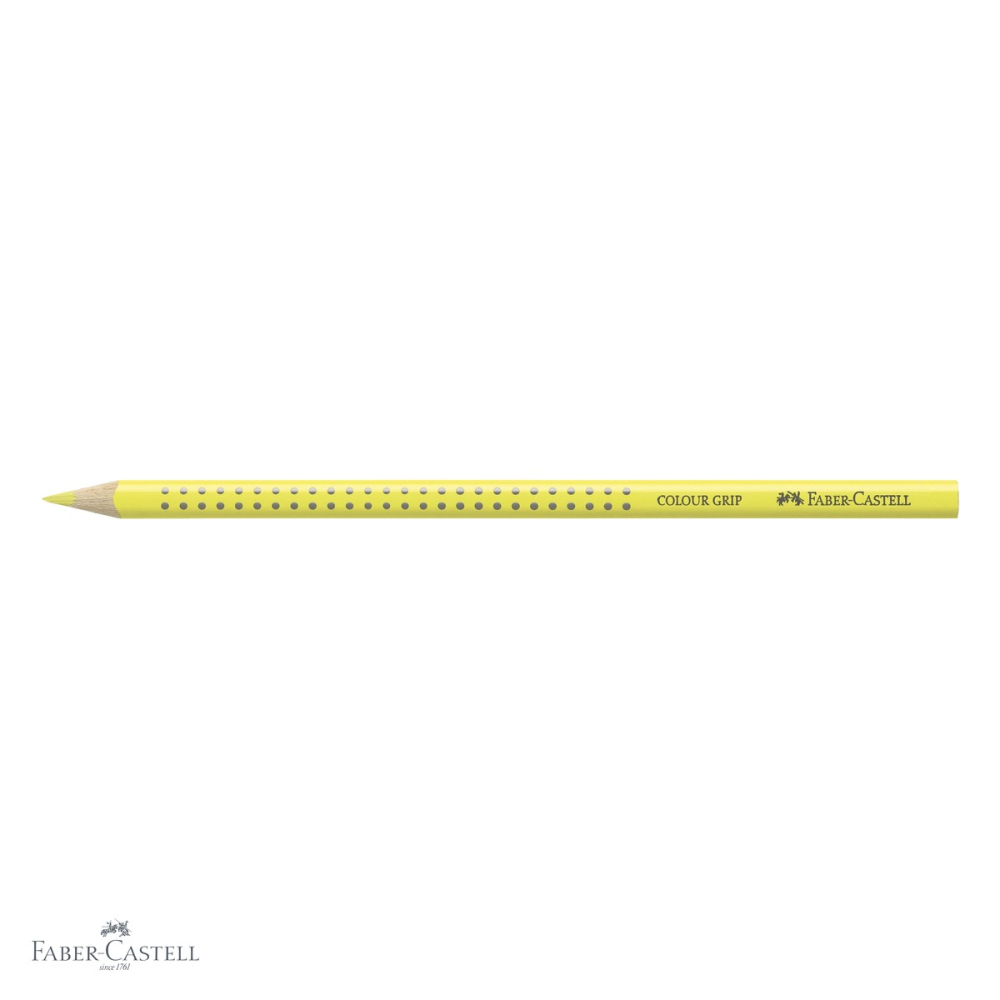 Creion colorat triunghiular Faber-Castell Grip, galben deschis, ergonomic, pentru copii [4]