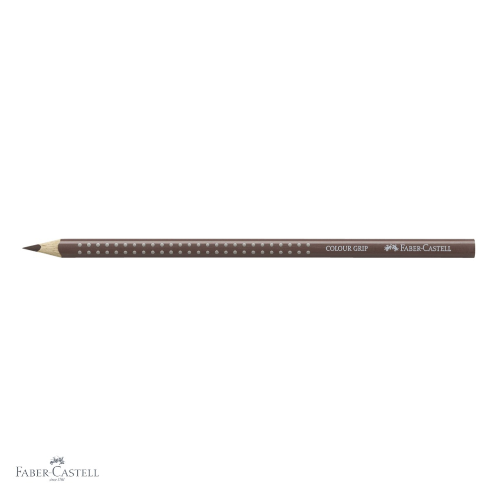 Creion colorat triunghiular Faber-Castell Grip, maro Van Dyke, ergonomic, pentru copii [4]