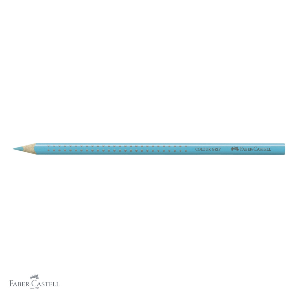 Creion colorat triunghiular Faber-Castell Grip, turcoaz cobalt deschis, ergonomic, pentru copii [4]