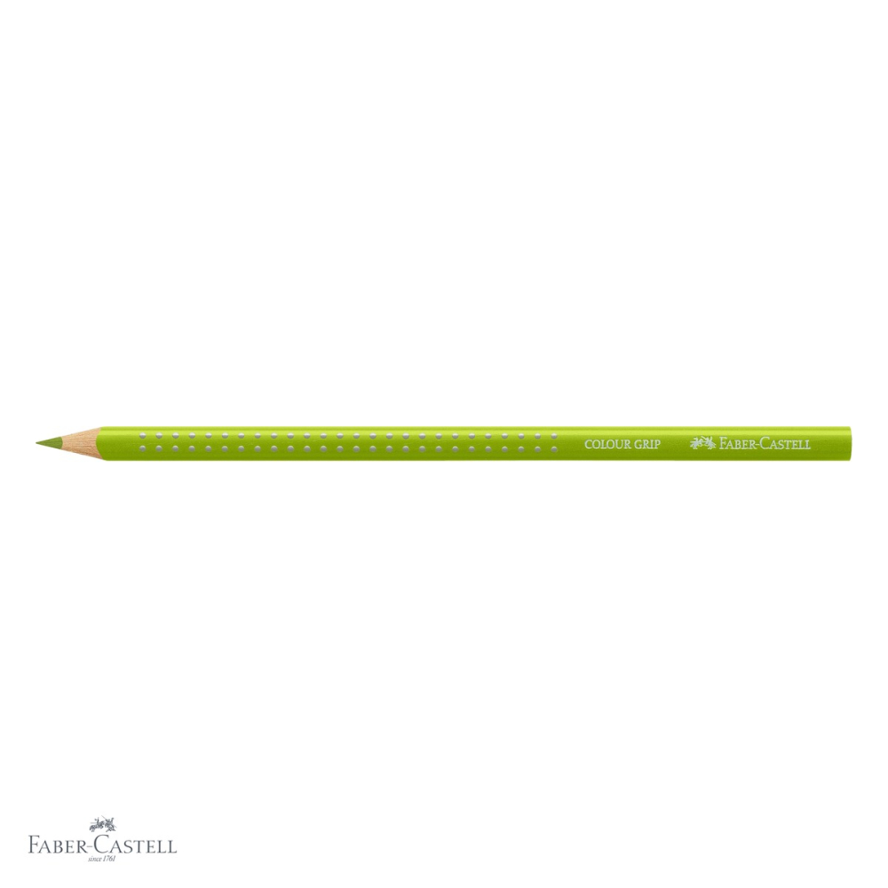 Creion colorat triunghiular Faber-Castell Grip, verde mai, ergonomic, pentru copii [4]