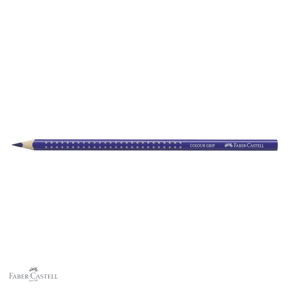 Creion colorat triunghiular Faber-Castell Grip, violet albastrui, ergonomic, pentru copii [4]